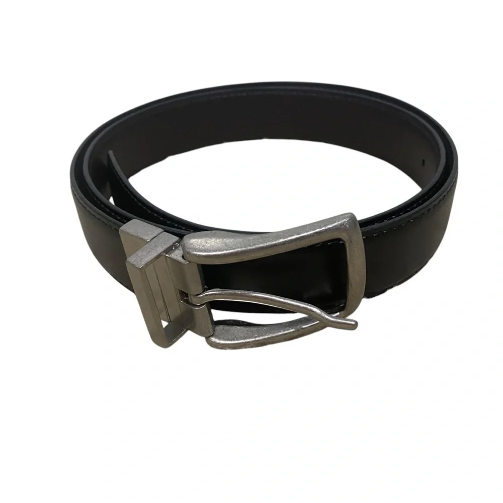 Mossy Oak Reversible Bonded Leather Belt Black Brown Sz 36-38